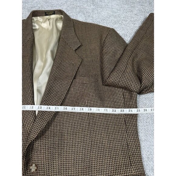 Oscar De La Renta Blazer Mens 48R‎ Brown Tan Wool Sport Coat 2 Button Academia - Picture 9 of 12